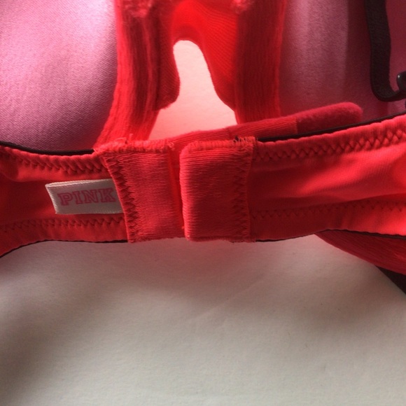 VICTORIAS SECRET PINK WEAR EVERYWHERE NEON PINK PUSH UP BRA 32B - Picture 6 of 13